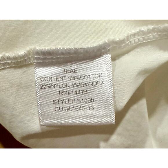 INAE Collection White Button Up Trapeze Asymmetric Lagenlook Tunic Oversized LG - Picture 5 of 5